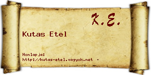 Kutas Etel névjegykártya